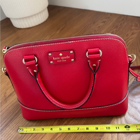 Kate Spade red purse with handles and crossbody strap-perfect for the holiday - Picture 5 of 15
